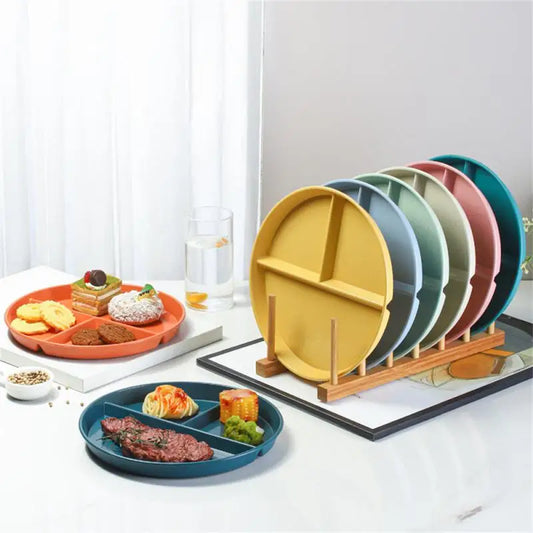 Plates With Dividers | Reusable Dinner Plate| Camzi Fitness & Wellness